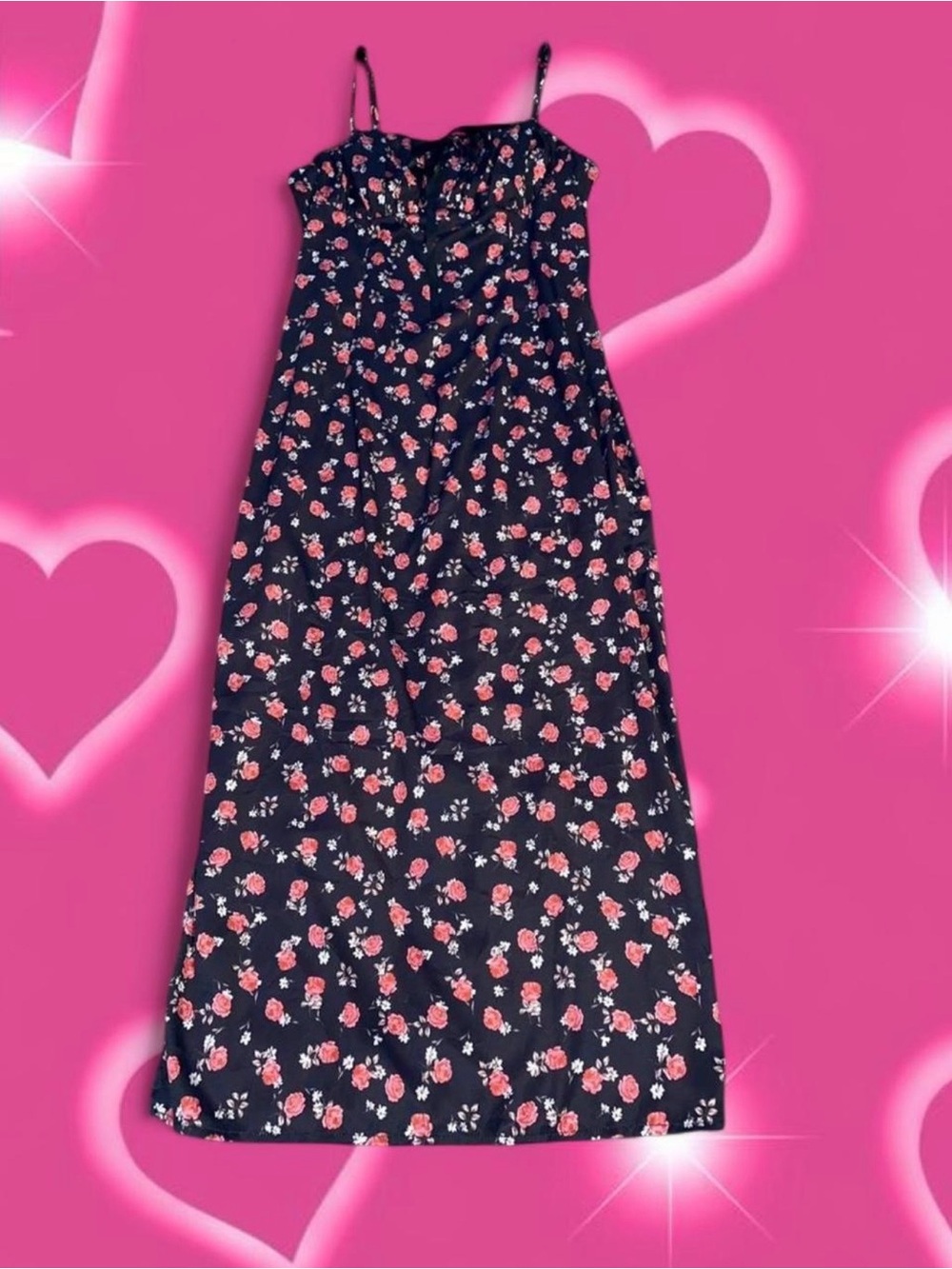 Floral Spaghetti-Strap Maxi Dress